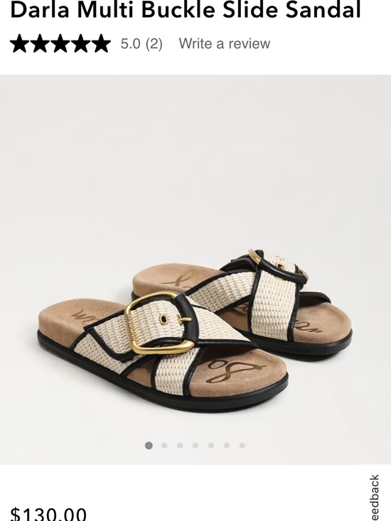 Sam Edelman Shoes - NIB Sam Edelman Darla Multi Buckle Slide Sandal in Linen/Black Faux Raffia